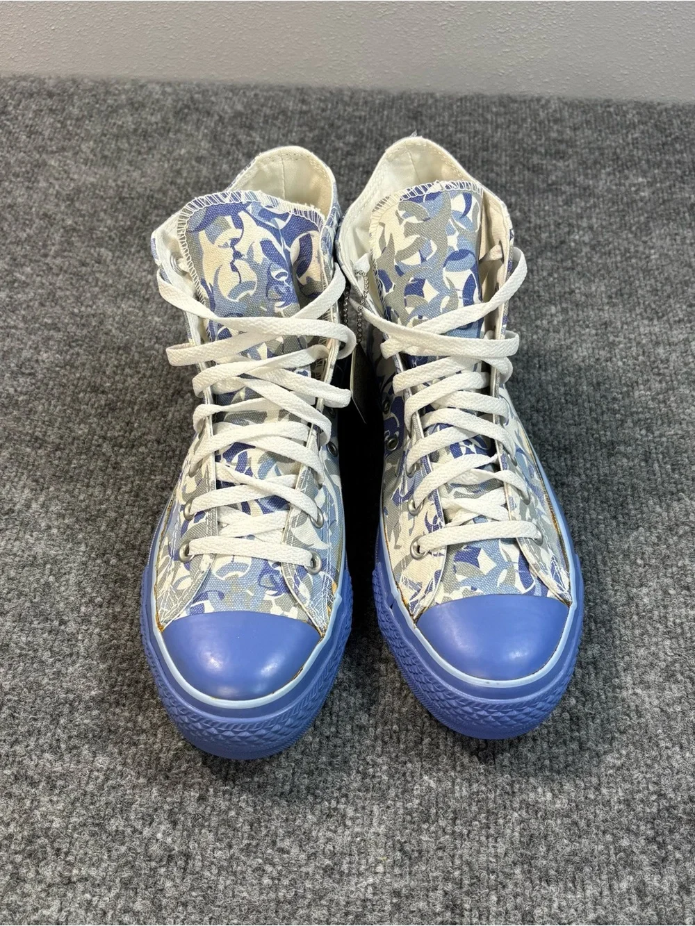 Converse All Star High Top Blue Camo Biohazard Aquatic VTG 1W317 Mens Sz 8 Tag - Picture 10 of 16